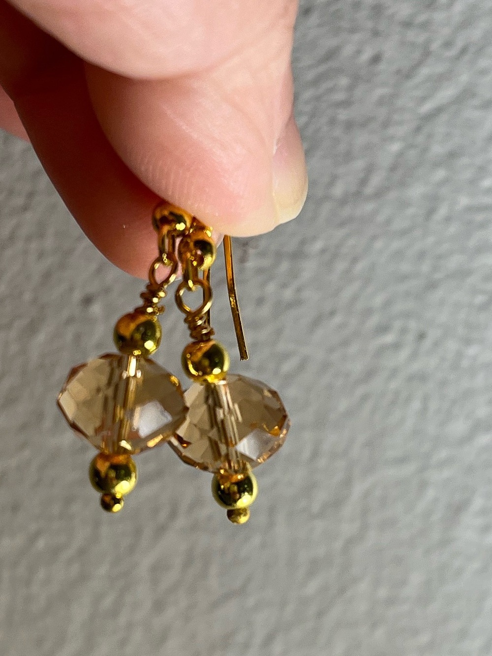 Gold Crystal Drop Earrings - Unbranded - Picture 2 of 2